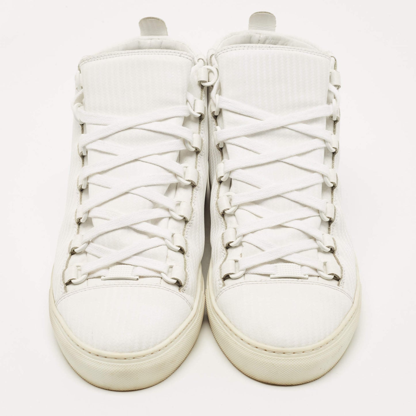 Original Balenciaga White Leather Arena High Top Sneakers Size 41