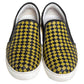 Original Bottega Veneta Yellow/Black Intrecciato Leather Slip On Sneakers Size 43