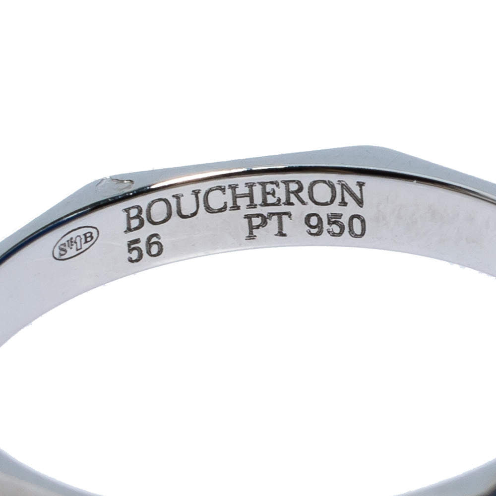 Original Boucheron Facette Platinum Wedding Band Ring Size 56