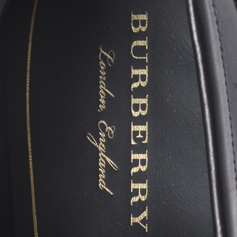 Original Burberry Black/Yellow Leather Bedmoore Fringe Detail Penny Loafers Size 44 (Never Used)