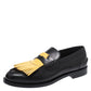 Original Burberry Black/Yellow Leather Bedmoore Fringe Detail Penny Loafers Size 44 (Never Used)