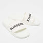 Original Burberry White Rubber Kingdom Motif Pool Slides Size 38