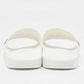 Original Burberry White Rubber Kingdom Motif Pool Slides Size 38