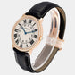 Original Cartier Silver Diamond 18k Rose Gold Ronde Louis WR000651 Manual Winding Men's Wristwatch 36 mm