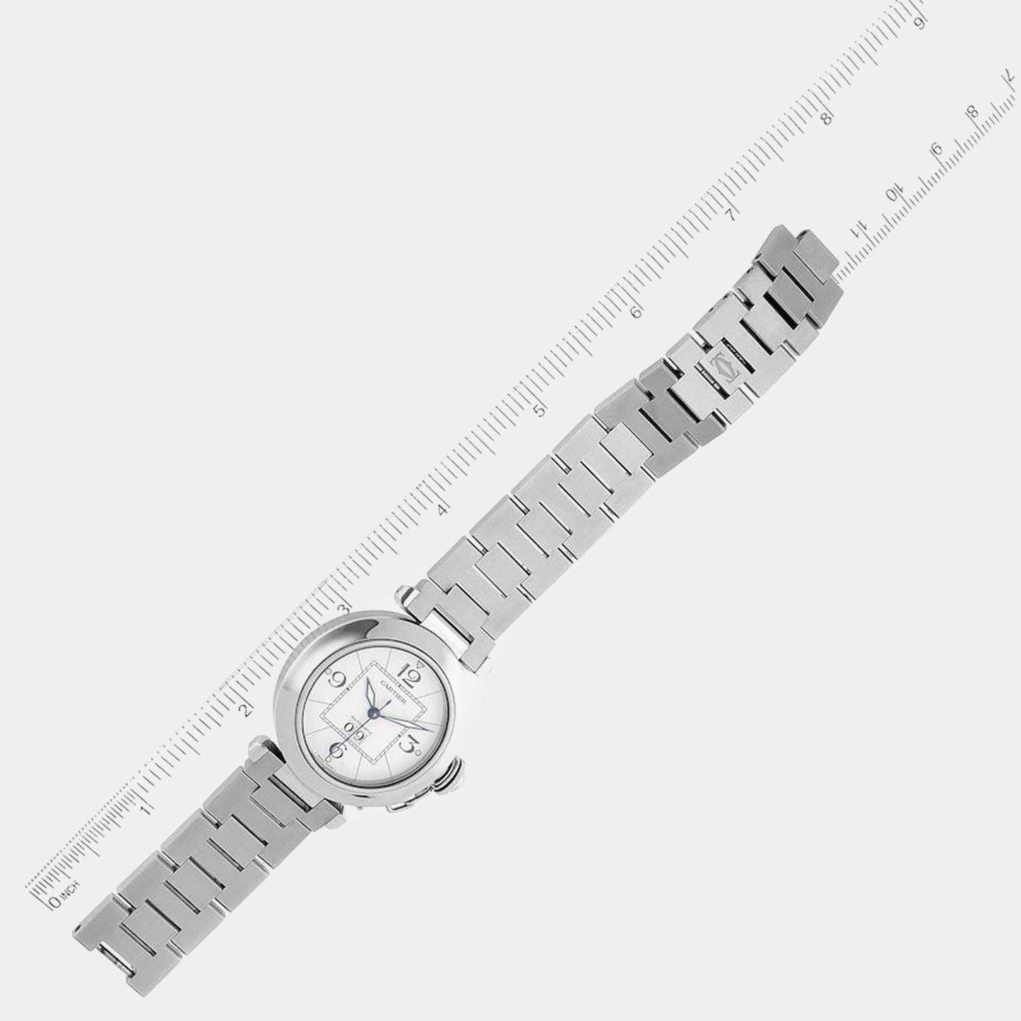 Original Cartier Pasha C Big Date Midsize Steel White Dial Mens Watch W31055M7