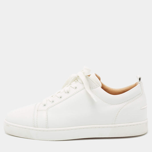 Original Christian Louboutin White Leather Vieira Low-Top Sneakers Size 43