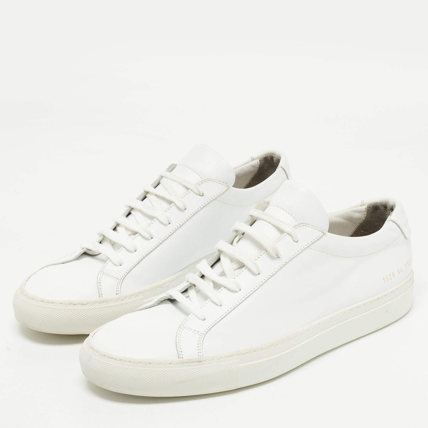 Original  Common Projects White Leather Achilles Low Top Sneakers Size 44