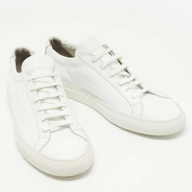 Original  Common Projects White Leather Achilles Low Top Sneakers Size 44