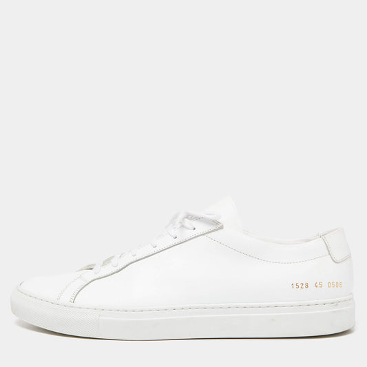 Original Common Projects White Leather Achilles Sneakers Size 45