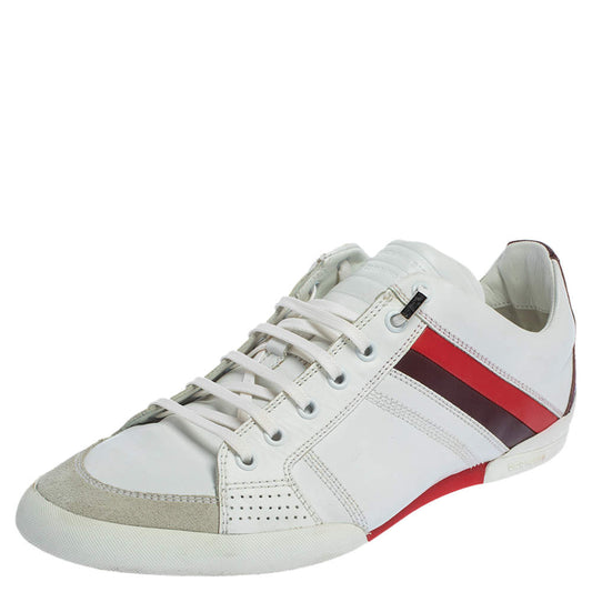 Original Dior White Leather And Suede Low Top Sneakers Size 41.5