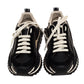 Original Dolce & Gabbana Black Two-Tone Leather Super King Platform Low Top Sneakers Size 43 (Never Used)