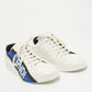 Original Fendi White Leather Fendi Logo Lace Up Sneakers Size 42