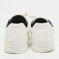 Original Fendi White Leather Fendi Logo Lace Up Sneakers Size 42