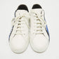 Original Fendi White Leather Fendi Logo Lace Up Sneakers Size 42