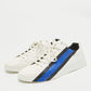 Original Fendi White Leather Fendi Logo Lace Up Sneakers Size 42