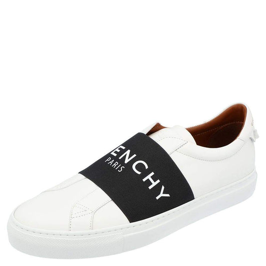 Original Givenchy White/Black Leather Urban Street Logo Slip On Sneakers Size 41 (Never Used)