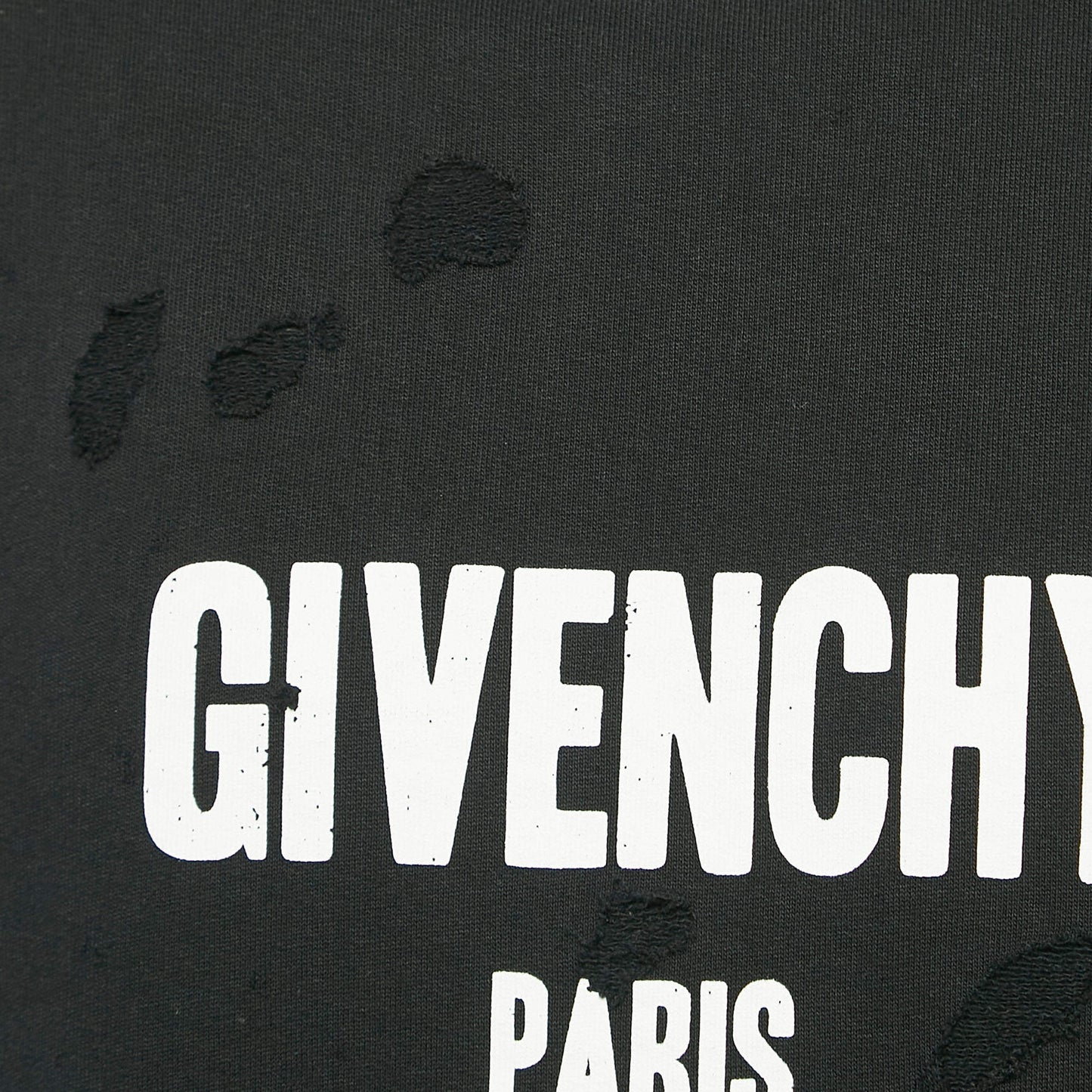 Original Givenchy Black Distressed Logo Print Cotton Sweatshirt M