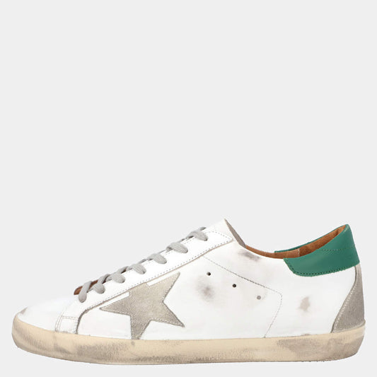 Original Golden Goose White/Green Leather Superstar Sneaker Size EU 46 (Never Used)