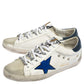 Original  Golden Goose White/Blue Leather and Suede Superstar Golden Day Sneakers Size 42