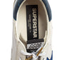 Original  Golden Goose White/Blue Leather and Suede Superstar Golden Day Sneakers Size 42