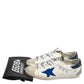 Original  Golden Goose White/Blue Leather and Suede Superstar Golden Day Sneakers Size 42