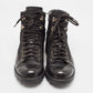 Original Gucci Black Leather and Mesh Combat Boots Size 43.5