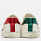 Original Gucci White Leather Star Ace Low Top Sneakers Size 45