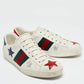 Original Gucci White Leather Star Ace Low Top Sneakers Size 45