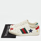 Original Gucci White Leather Star Ace Low Top Sneakers Size 45