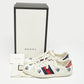 Original Gucci White Leather Wolf Print Ace Sneakers Size 44.5