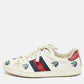 Original Gucci White Leather Wolf Print Ace Sneakers Size 44.5