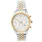 Original Michael Kors Silver Two-Tone Stainless Steel Oversized Lexington MK8344 Men's Wristwatch 45 mm