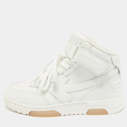 Original Off-White White Leather Out Of Office High Top Sneakers Size 41 (Never Used)