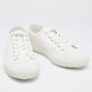 Original  Prada White Leather And Canvas Lace Up sneakers Size 44.5 (Never Used)