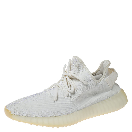 Original Yeezy x Adidas Cream White Cotton Knit Boost 350 V2 Sneakers Size 41.5 (Never Used)