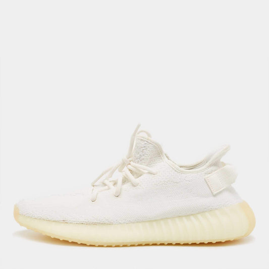 Original Yeezy x Adidas White Knit Fabric Boost 350 V2 Triple White Sneakers Size 43 1/3 (Never Used)