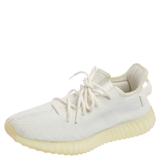 Original Yeezy x Adidas Off-White Knit Fabric Boost 350 V2 Butter Sneakers Size 40 2/3