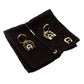 Original Aigner Crystal Studded Gold Tone Hoop Drop Earrings