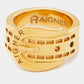 Original Aigner Gold Tone Belt Buckle Band Ring Size 53