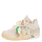 Original Air Jordan x Off White Beige Nubuck And Rubber 4 Retro Sail Sneakers Size 40 (Never Used)