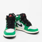 Original Air Jordans Green/White Leather 1 Retro High Top Sneakers Size 38.5 (Never Used)