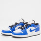 Original Air Jordans White/Blue Leather Air Jordan 1 hyper Royal Orange Peel Sneakers Size 37.5 (Never Used)