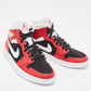 Original Air Jordans Red/White Leather Air Jordan 1 Mid Gy, Red White Sneakers  Size 37.5 (Never Used)