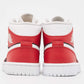 Original Air Jordans Red/White Leather Air Jordan 1 Mid Gy, Red White Sneakers  Size 37.5 (Never Used)