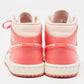 Original Air Jordans Pink/White Leather Jordan 1 Mid Strawberries and Cream Sneakers Size 36