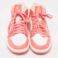 Original Air Jordans Pink/White Leather Jordan 1 Mid Strawberries and Cream Sneakers Size 36