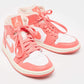 Original Air Jordans Pink/White Leather Jordan 1 Mid Strawberries and Cream Sneakers Size 36