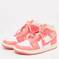 Original Air Jordans Pink/White Leather Jordan 1 Mid Strawberries and Cream Sneakers Size 36