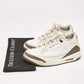 Original Air Jordan White Leather Jordan 3 Retro Neapolitan Dark Mocha Sneakers Size 41