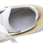 Original Alexander McQueen White Leather with Metallic Gold Leather Trim Platform Sneakers Size 38 (Never Used)